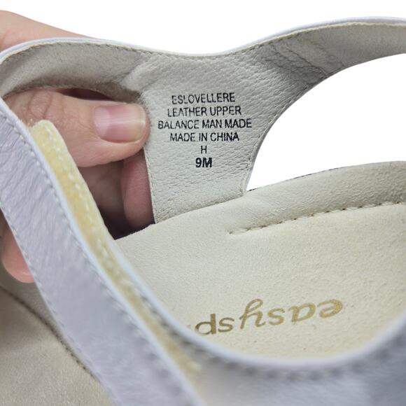 Easy Spirit Size 9 White Leather Ankle Strap Sandals - Picture 4 of 8